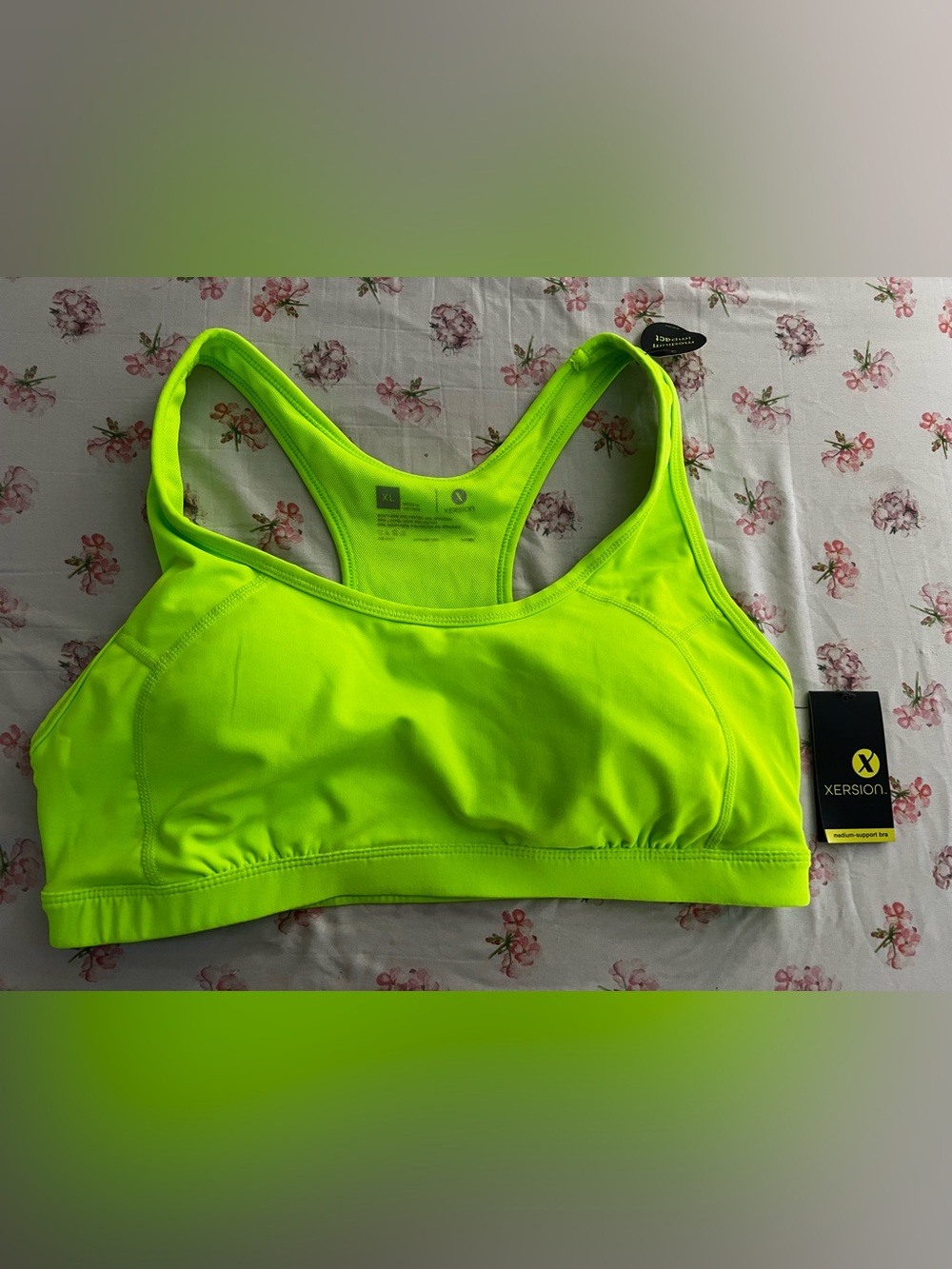 Xersion Neon green Racerback Sports Bra